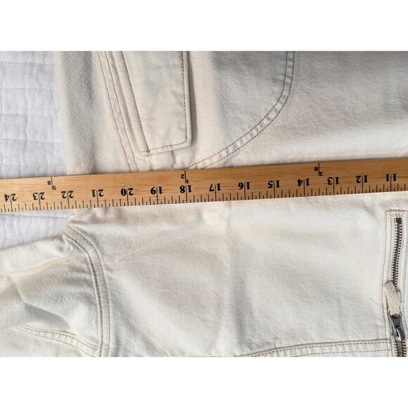 LNDN Jacket Women's Sz M Natural Half Zip Anorak Pullover Organic Cotton - Picture 6 of 9